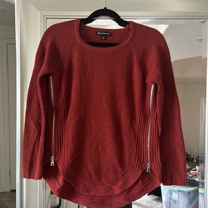 Burnt Orange Sweater with Zippers on both sides